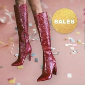 Sam Eldelman Raakel Block Heel Croc Boot